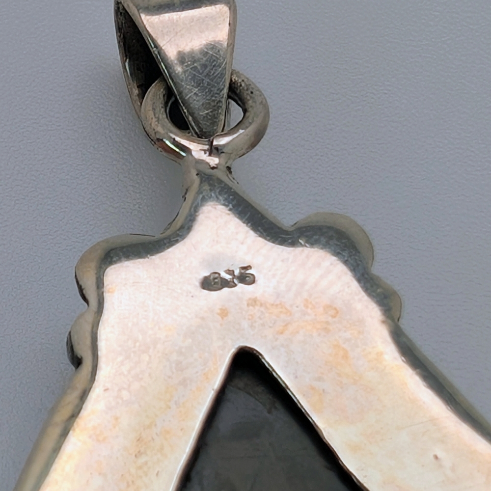 Natural Ammolite S925 Sterling Silver Pendant - Picture 4 of 4